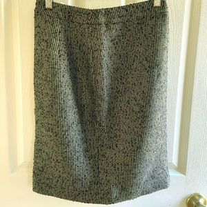 Jcrew Factory Pencil Skirt Black and Gold- Wool